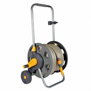 Assembled Hose Cart 60m Plastic Manual Rewind with 30m Hose & Fittings 2434