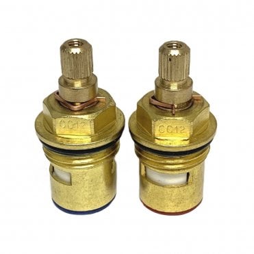 CC12 1/2" x 24 Teeth Ceramic Disc Tap Insert Pair (Hot & Cold)
