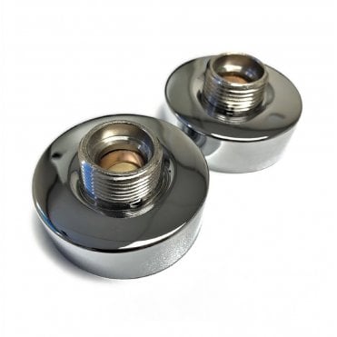 Fast Fix Bar Shower Fixing Kit Round Shrouds Chrome SFKS