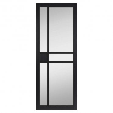 City Black Clear Glass Internal Door P/F Glazed