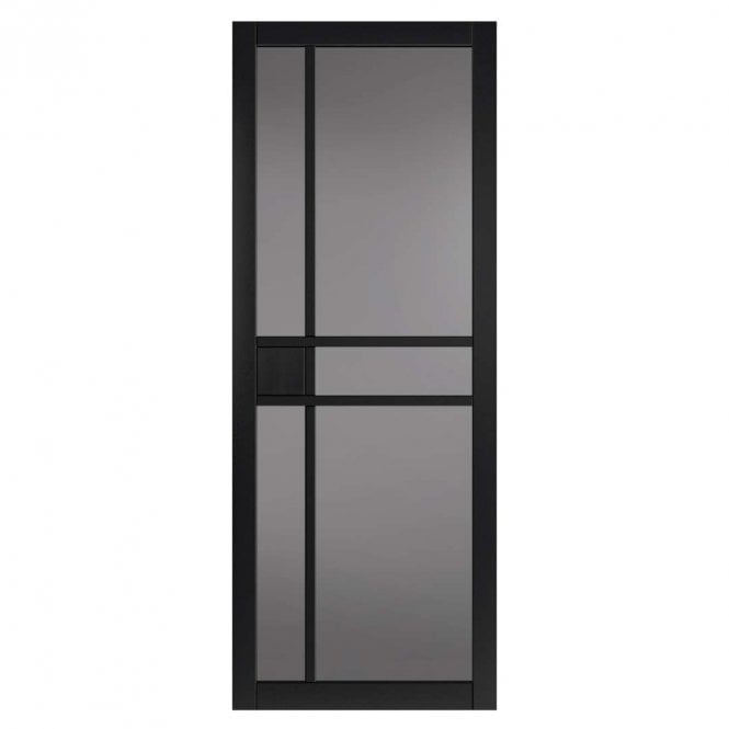 JB Kind City Black Tinted Glass Internal Door P/F Glazed