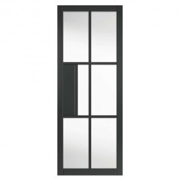 Civic Black Clear Glass Internal Door P/F Glazed