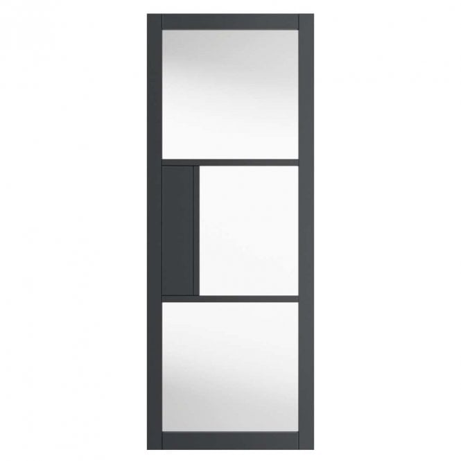 JB Kind Cosmo Grey Clear Glass Internal Door P/F Glazed