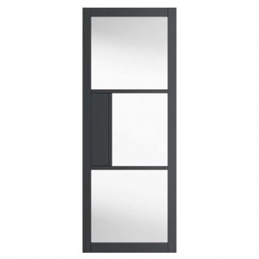Cosmo Grey Clear Glass Internal Door P/F Glazed