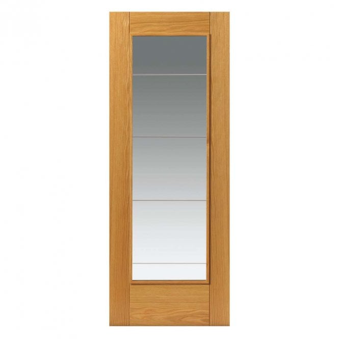 JB Kind Medina Oak Glazed Internal Door P/F