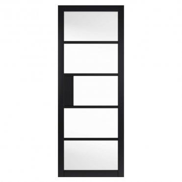 Metro Black Clear Glass Internal Door P/F Glazed