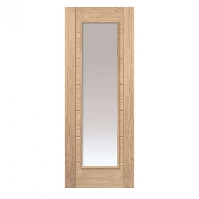 JB Kind Palomino Oak Clear Glazed Internal Door U/F