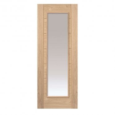 Palomino Oak Clear Glazed Internal Door U/F