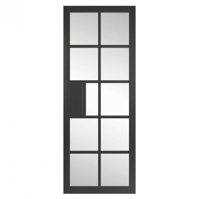 JB Kind Plaza Black Clear Glass Internal Door P/F Glazed