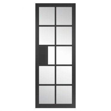 Plaza Black Clear Glass Internal Door P/F Glazed