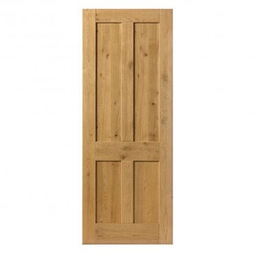 Rustic Oak 4 Panel Internal Door P/F