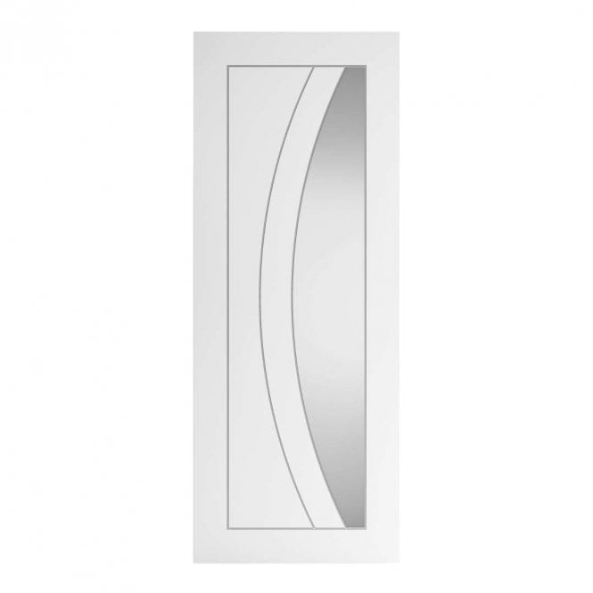 JB Kind Sicily White Primed Clear Glazed Internal Door U/F