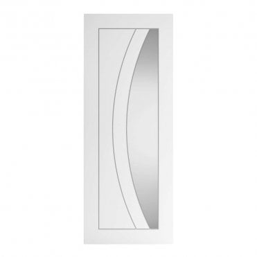 Sicily White Primed Clear Glazed Internal Door U/F