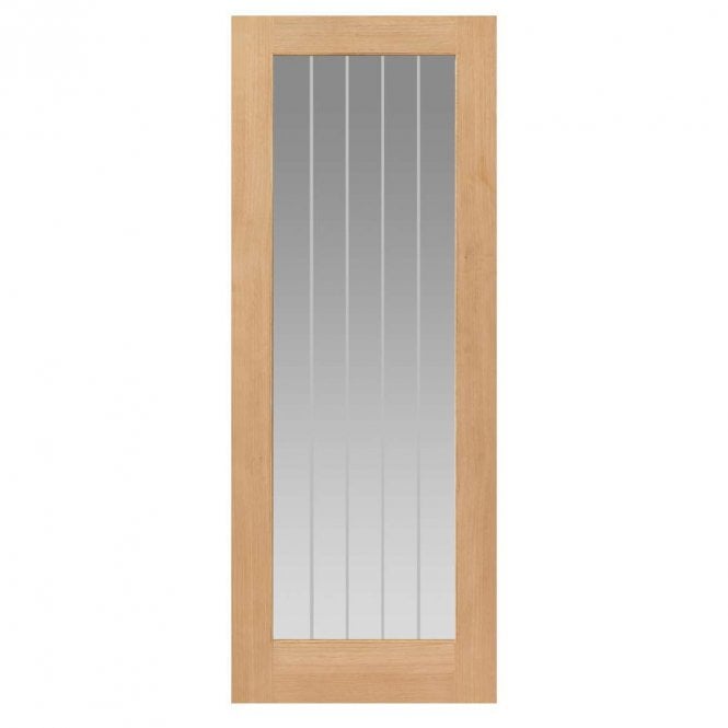 JB Kind Thames Oak 1 Light Oak Internal Door U/F Glazed
