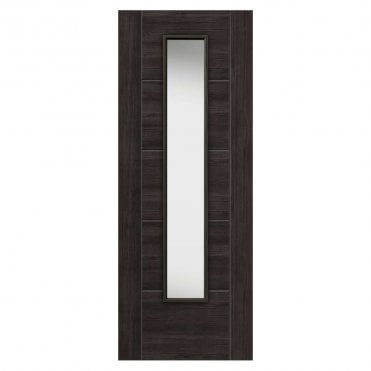 Tigris Dark Grey Glazed Laminate Internal Door P/F