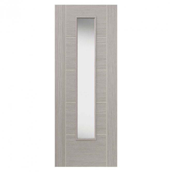 JB Kind Tigris Light Grey Glazed Laminate Internal Door P/F