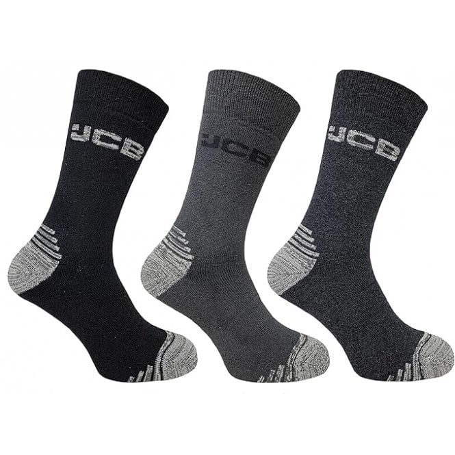 JCB 6-11 Black/Grey Mix Duratech Socks 3 Pack