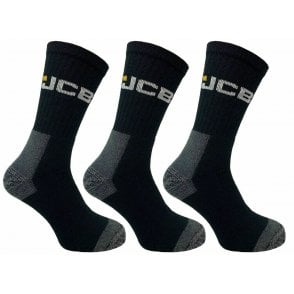 6-11 Black Work Socks With Elastane 3 Pack