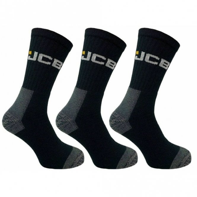 JCB 6-11 Black Work Socks With Elastane x 6 pairs