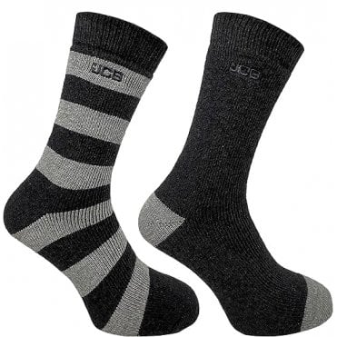 6-11 Grey Casual Stripe Boot Socks 2 Pack