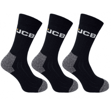 Black 3-Pack Workwear Apparel Socks Size 6-11