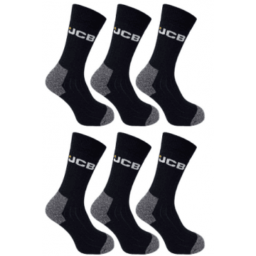 Black 6-Pack Workwear Apparel Socks Size 6-11
