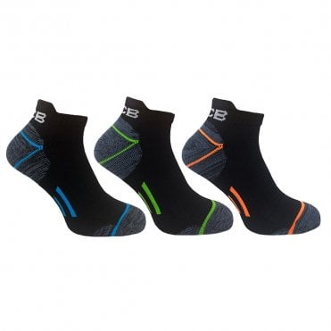 Black/Neon Trainer Liners - 3 Pack (Various Size)