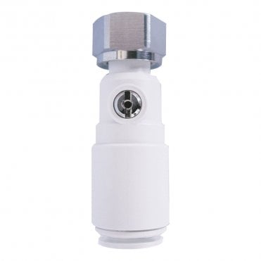 15mmx1/2" Push Fit Plastic Straight Service Valve - 15SVSTC-W