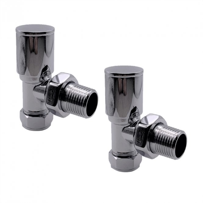 Kartell 15mm Modern Angled Radiator Valves Chrome (Pair)