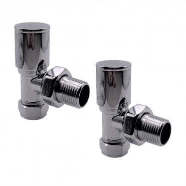 15mm Modern Angled Radiator Valves Chrome (Pair)