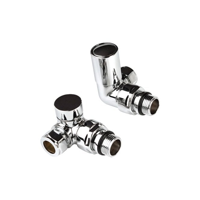 Kartell 15mm Modern Corner Radiator Valves Chrome (Pair)