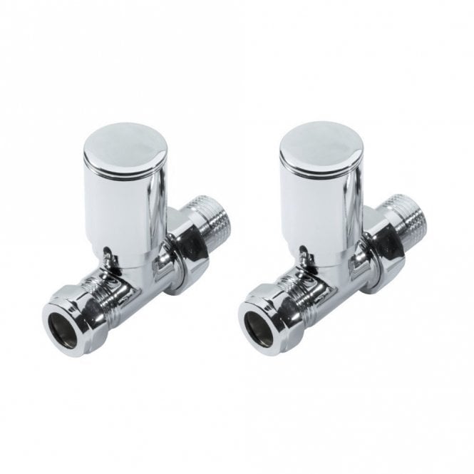 Kartell 15mm Modern Straight Radiator Valves Chrome (Pair)