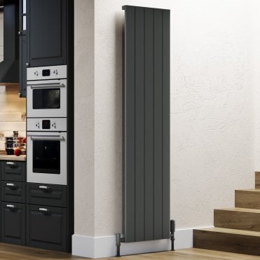 Allegro Grey Vertical Single Aluminium Radiator