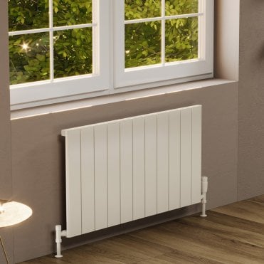 Allegro White Horizontal Single Aluminium Radiator