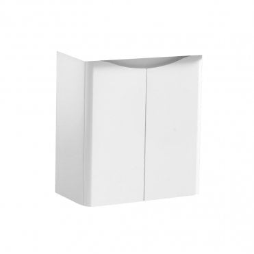Arc 500mm 2 Door Wall Mounted Cloakroom Unit White Gloss