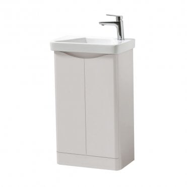 Arc 500mm Matt Cashmere Floor Standing Cloakroom Vanity Unit & Basin