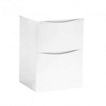 Arc 600mm 2 Drawer Floor Standing Unit White Gloss