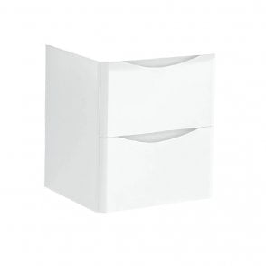 Arc 600mm 2 Drawer Wall Mounted Unit White Gloss