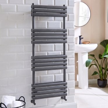Aspen Double Anthracite Heated Towel Rail