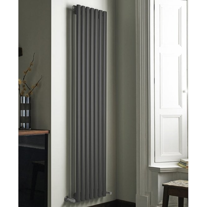 Kartell Aspen Grey Vertical Oval Tube Double Designer Radiator