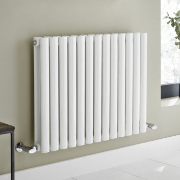 Aspen White Horizontal Oval Tube Single Designer Radiator