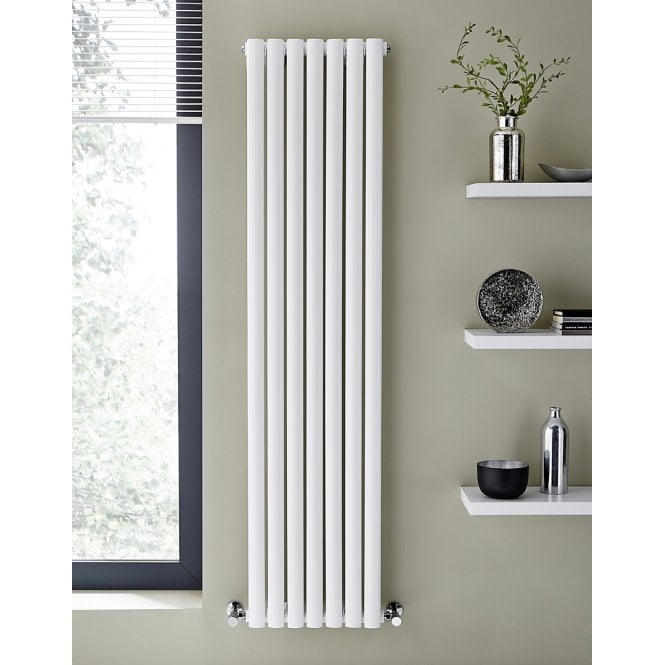 Kartell Aspen White Vertical Oval Tube Double Designer Radiator