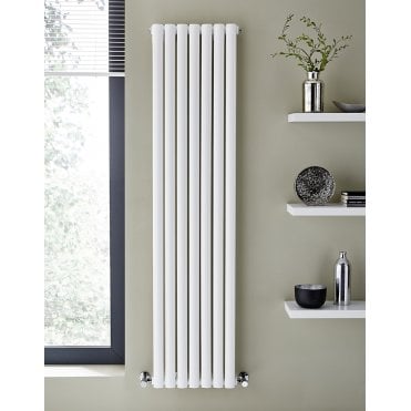 Aspen White Vertical Oval Tube Single Designer Radiator