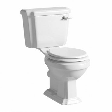 Astley Traditional Close Couple Toilet & Matt White Soft Close Wooden Seat