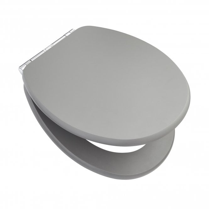 Kartell Astley Traditional Matt Grey Wooden Soft Close Toilet Seat & Cover