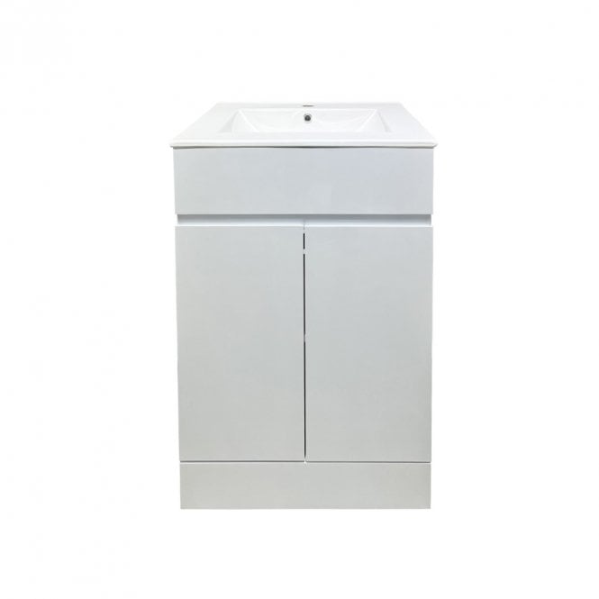 Kartell Atlantis 500mm Waterproof White 2 Door Vanity Unit & Basin