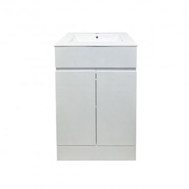 Atlantis 500mm Waterproof White 2 Door Vanity Unit & Basin