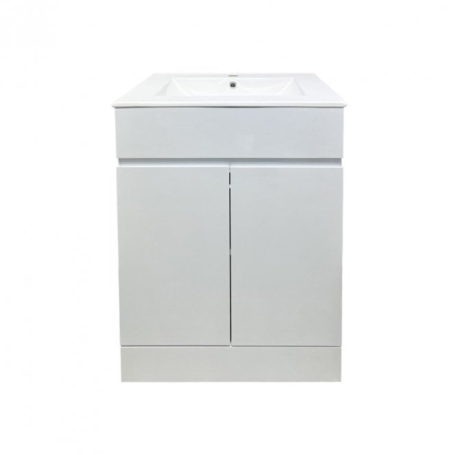 Kartell Atlantis 600mm Waterproof White 2 Door Vanity Unit & Basin