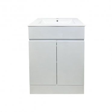 Atlantis 600mm Waterproof White 2 Door Vanity Unit & Basin