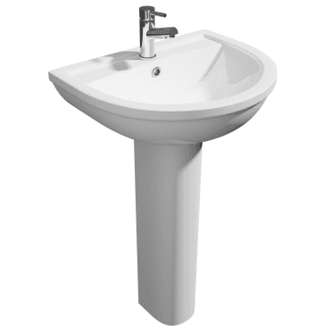 Bijoux 550mm 1 Tap Hole Basin & Full Pedestal